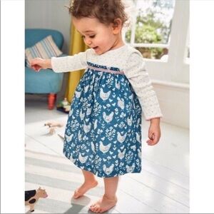 Baby Boden Pointelle Twirl Chicken Farm Dress